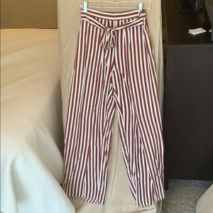 White and red striped Faithful the Brand pants